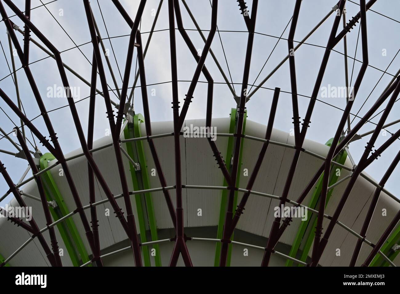 Détail de la structure de Supertree Grove, structure arborescente qui exécute une multitude de fonctions, y compris la plantation et l'ombrage à l'intérieur des jardins Banque D'Images