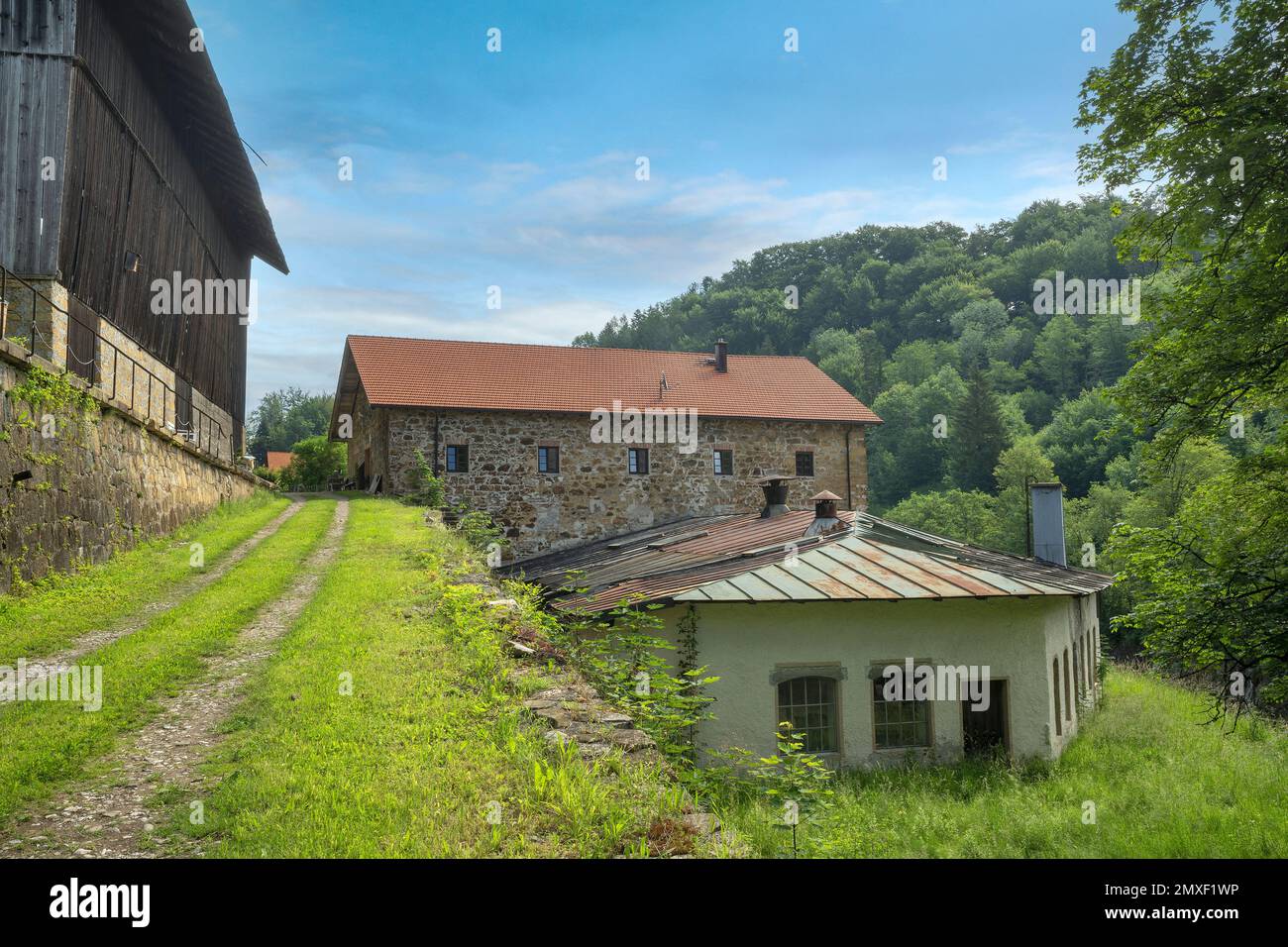 Achthal in der Gemeinde Teisendorf, Bayern, Deutschland , die alten Industriegebäude Banque D'Images