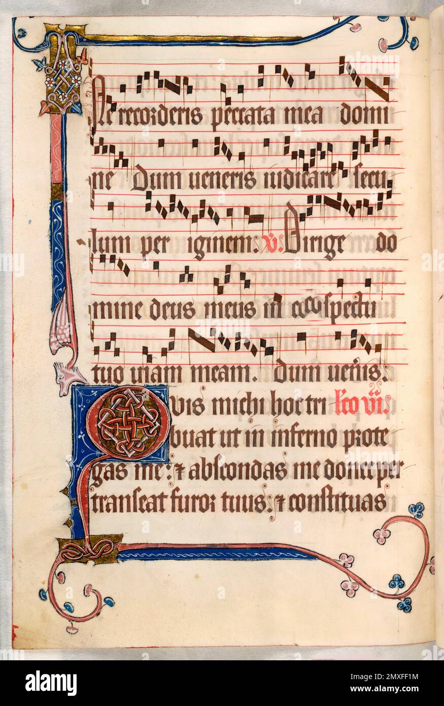 Luttrell Psalter. Exemple de page du Luttrell Psalter, 14th siècle illuminé, vers 1320-40 Banque D'Images