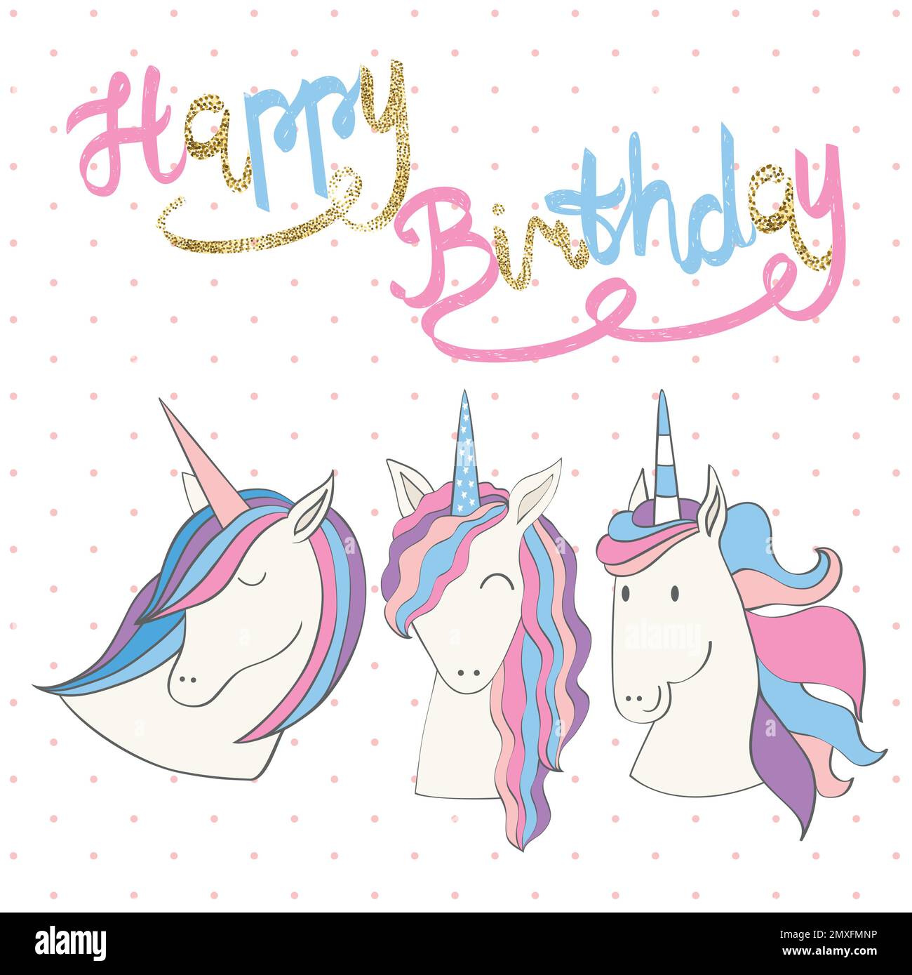 Magic unicorn mignon Illustration de Vecteur