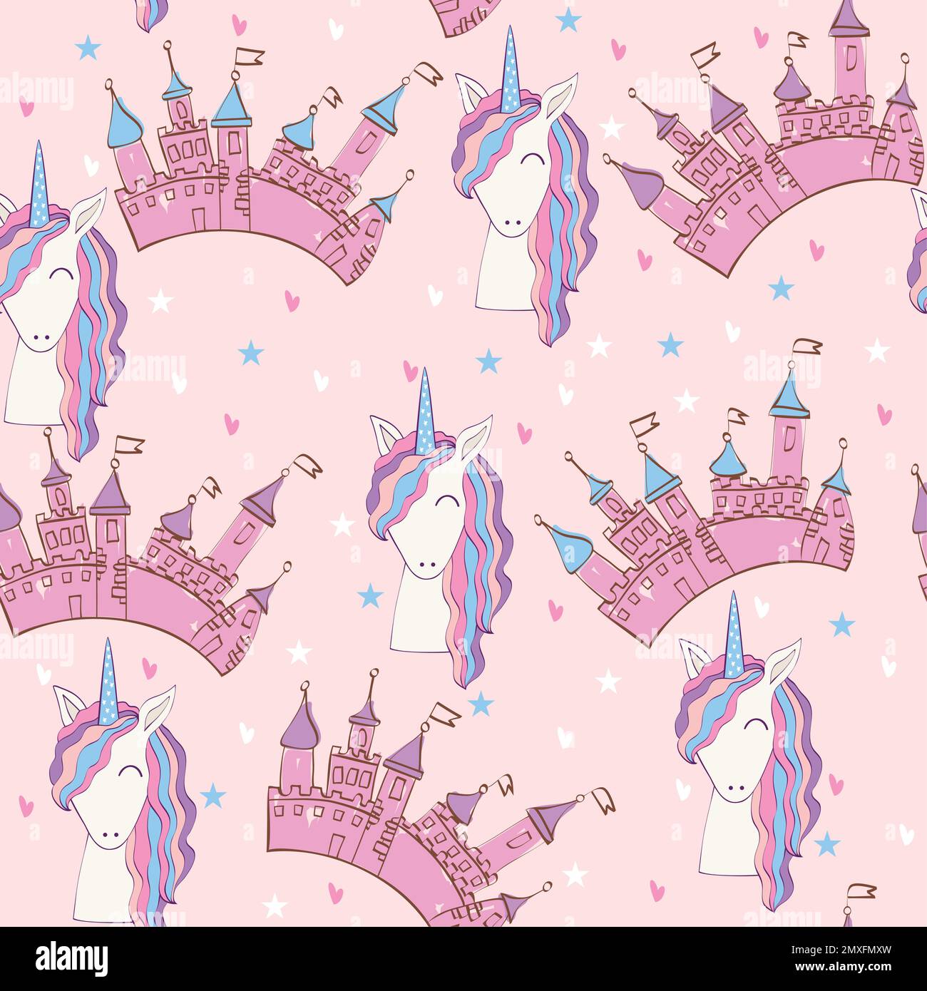 Magic unicorn mignon Illustration de Vecteur