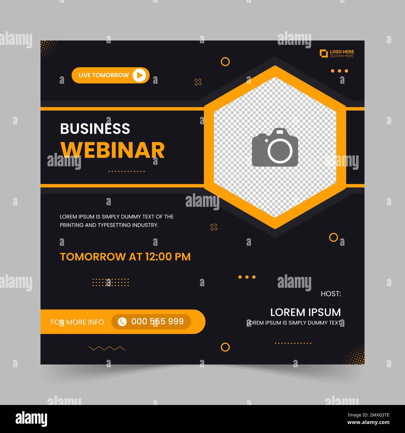 Webinaire professionnel pour les publications sur les réseaux sociaux. Affiche moderne adaptée aux webinaires professionnels, aux webinaires marketing, aux modèles de bannières numériques de brochure Illustration de Vecteur