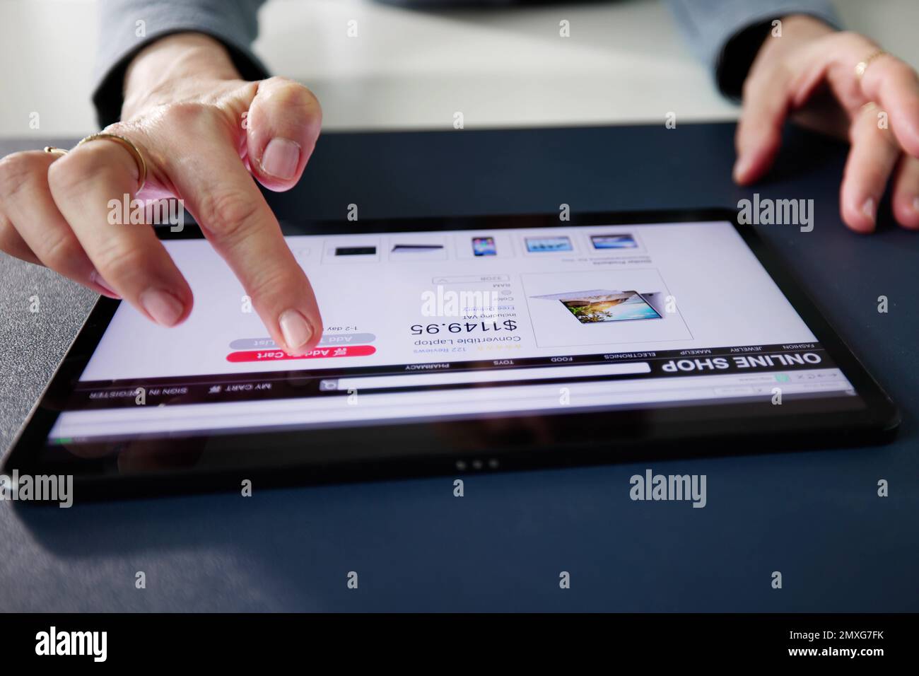 Boutique en ligne du site Web d'Ecommerce Shopping sur tablette Banque D'Images