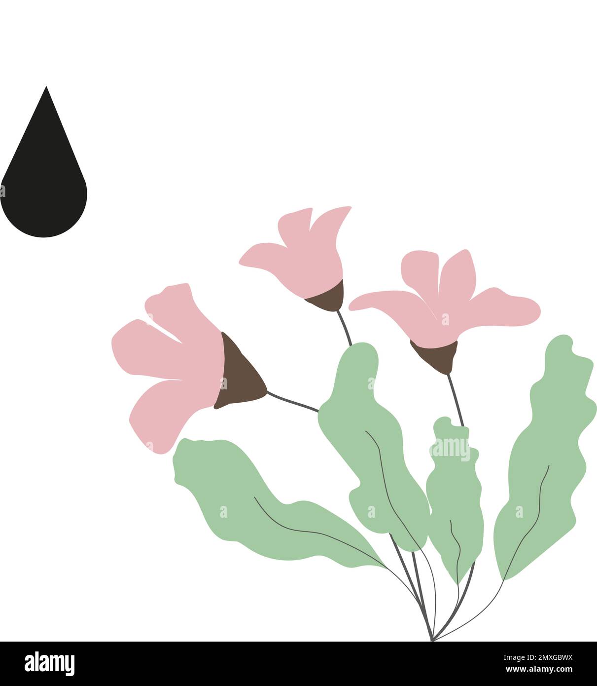 Vintage printemps fleur été bleu rouleau Baroque cadre victorien bordure florale ornement feuille gravée rétro motif décoratif design oublier menot Illustration de Vecteur