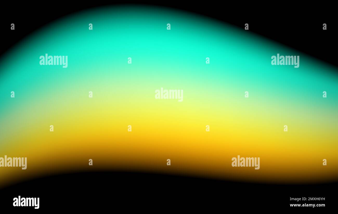 Plage tropicale en bord de mer. Toile de fond floue dans les couleurs turquoise et jaune sur un noir. Modèle de voyage graphique tramé Banque D'Images