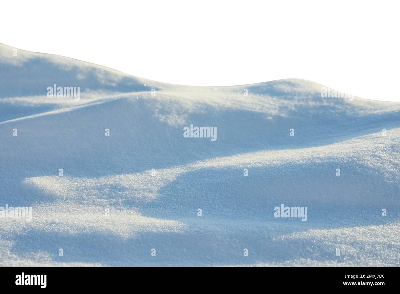 Tas de neige sur fond blanc, gros plan Banque D'Images