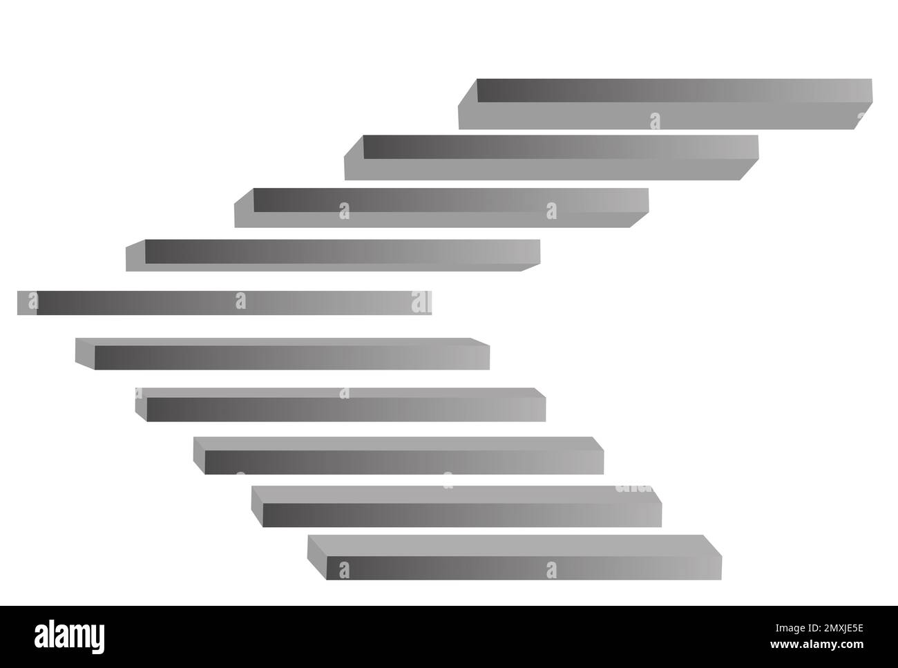 Illustration des escaliers sur fond blanc. La voie du succès Banque D'Images