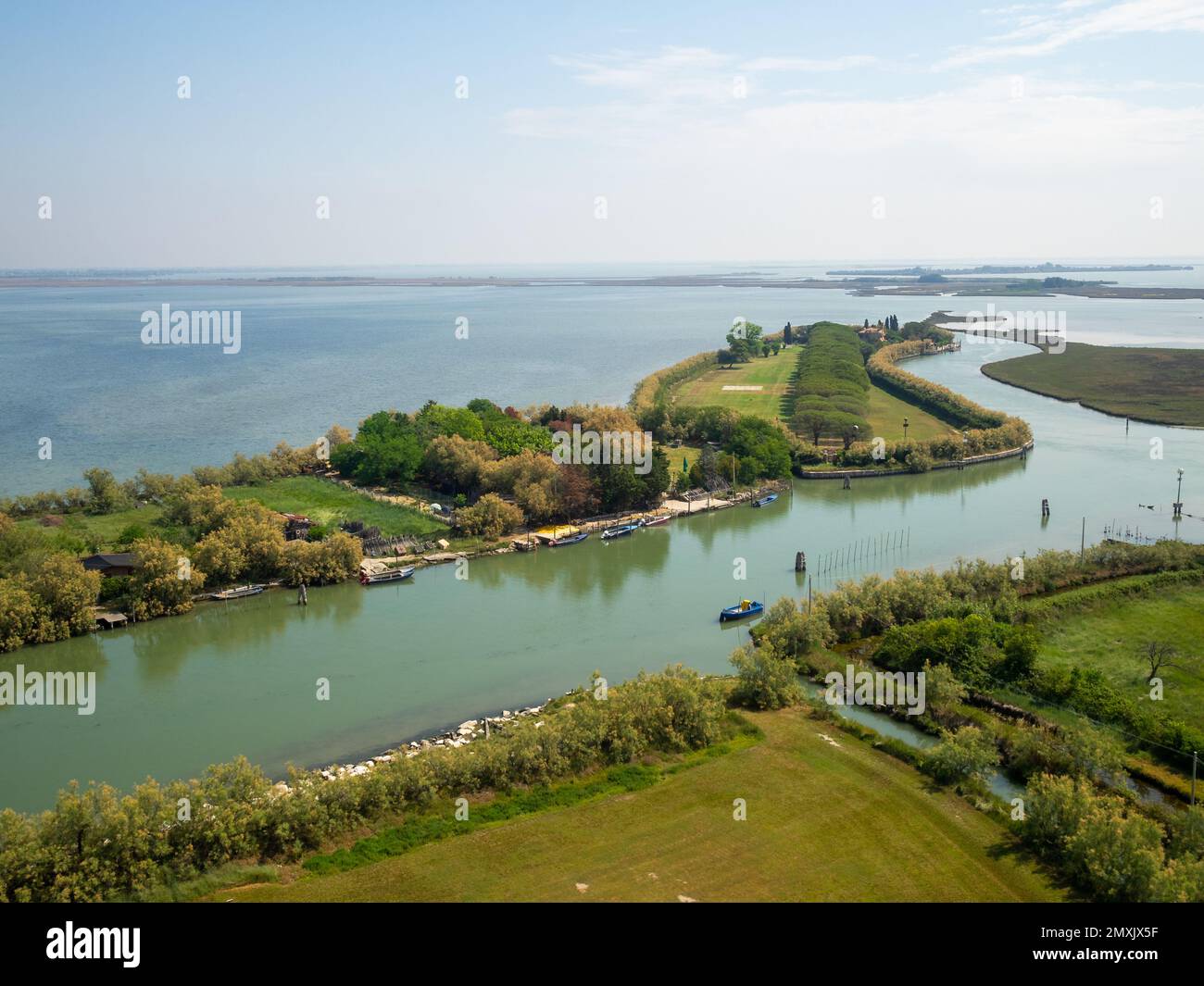 Torcello vu du haut du clocher de la cathédrale Banque D'Images