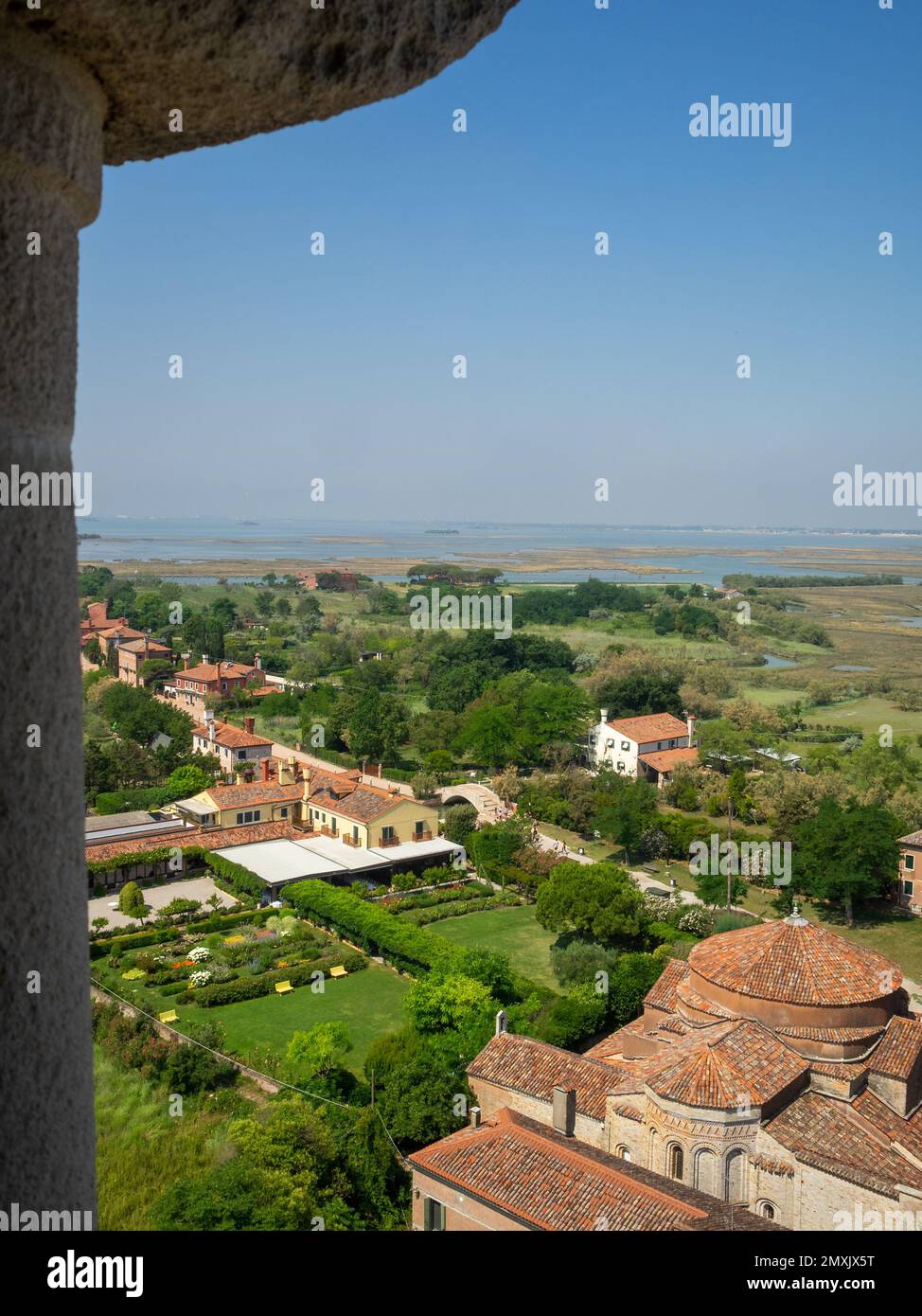 Torcello vu du haut du clocher de la cathédrale Banque D'Images