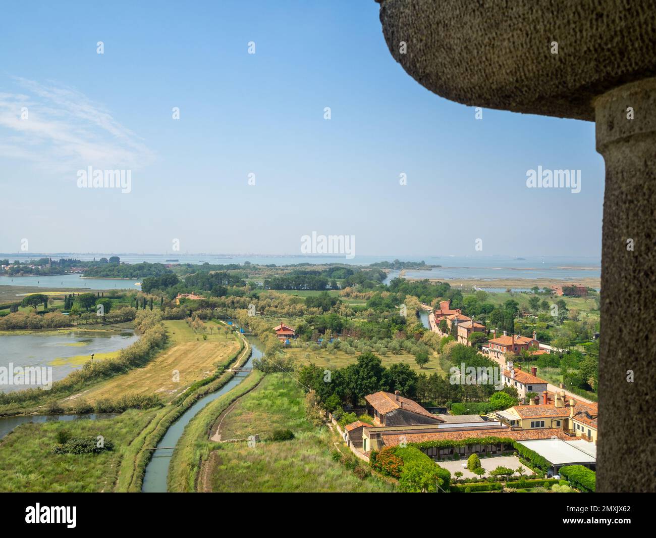 Torcello vu du haut du clocher de la cathédrale Banque D'Images