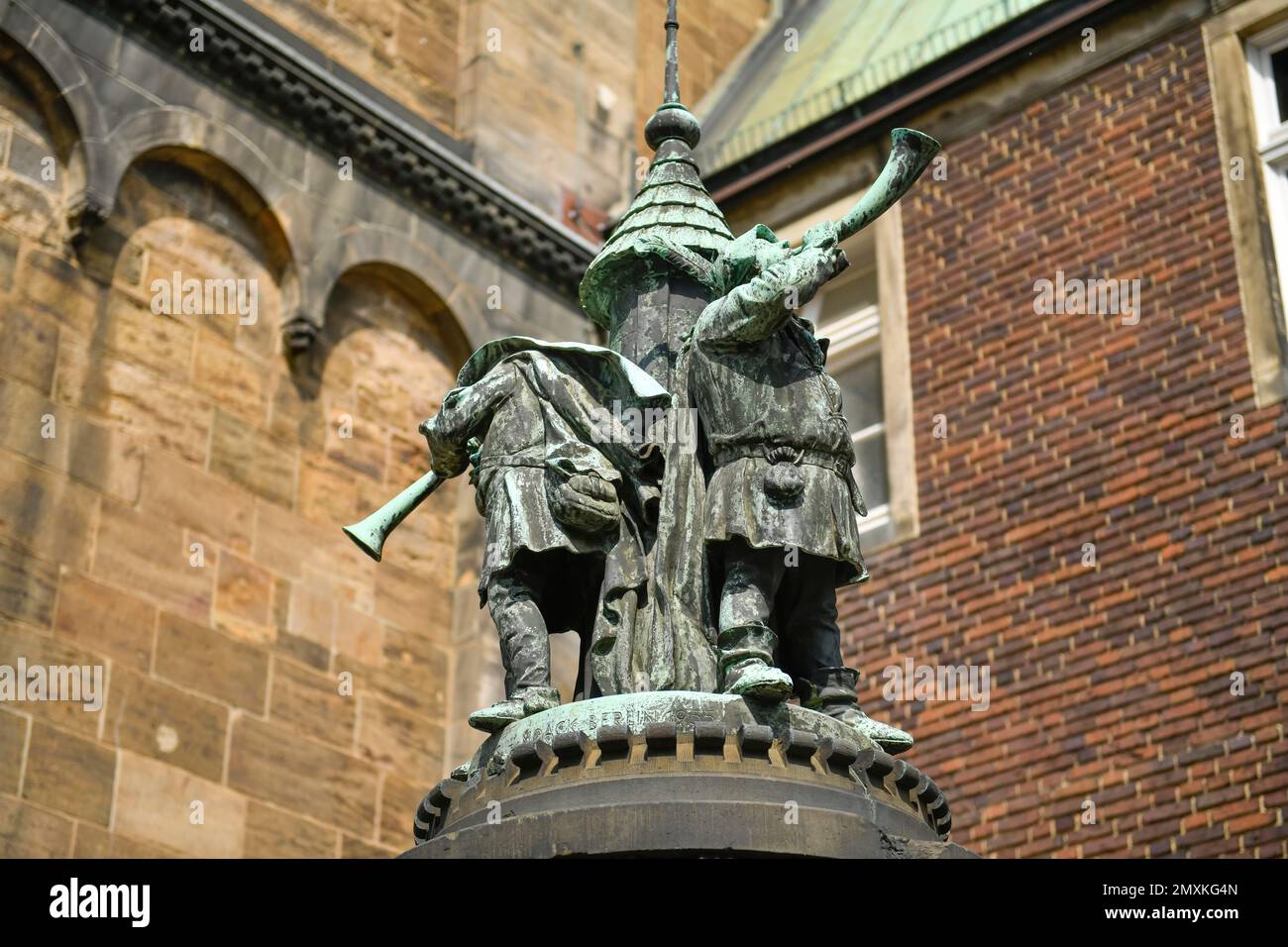 Colonne, tour en laiton d'Ernst Ehrhardt, Domshof, Brême, Allemagne, Europe Banque D'Images