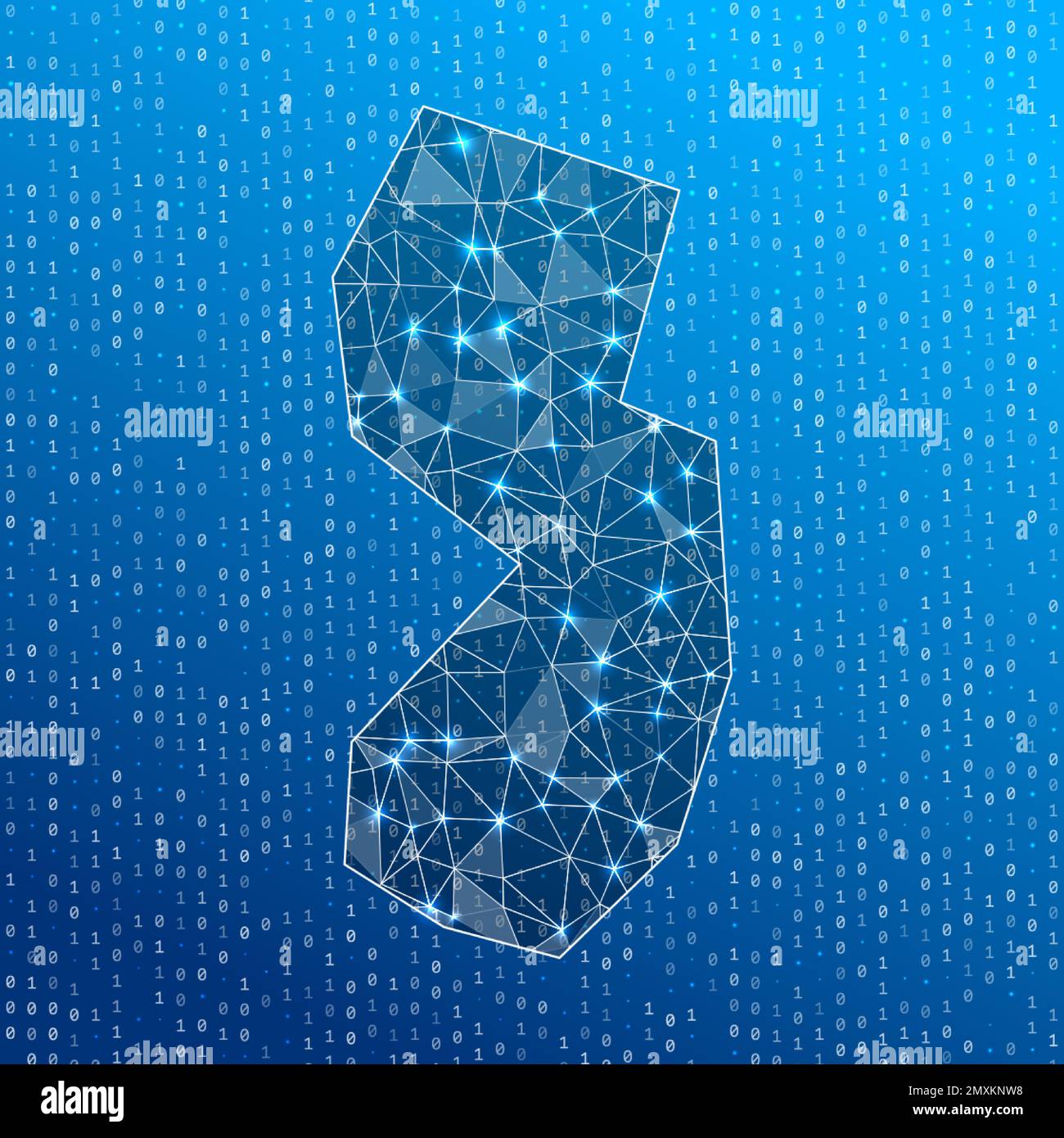 Carte réseau du New Jersey. Carte des connexions numériques de l'état des États-Unis. Technologie, Internet, réseau, concept de télécommunication. Illustration vectorielle. Illustration de Vecteur