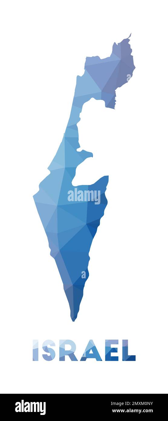 Carte poly basse d'Israël. Illustration géométrique du pays. Carte polygonale d'Israël. Technologie, Internet, concept de réseau. Illustration vectorielle. Illustration de Vecteur