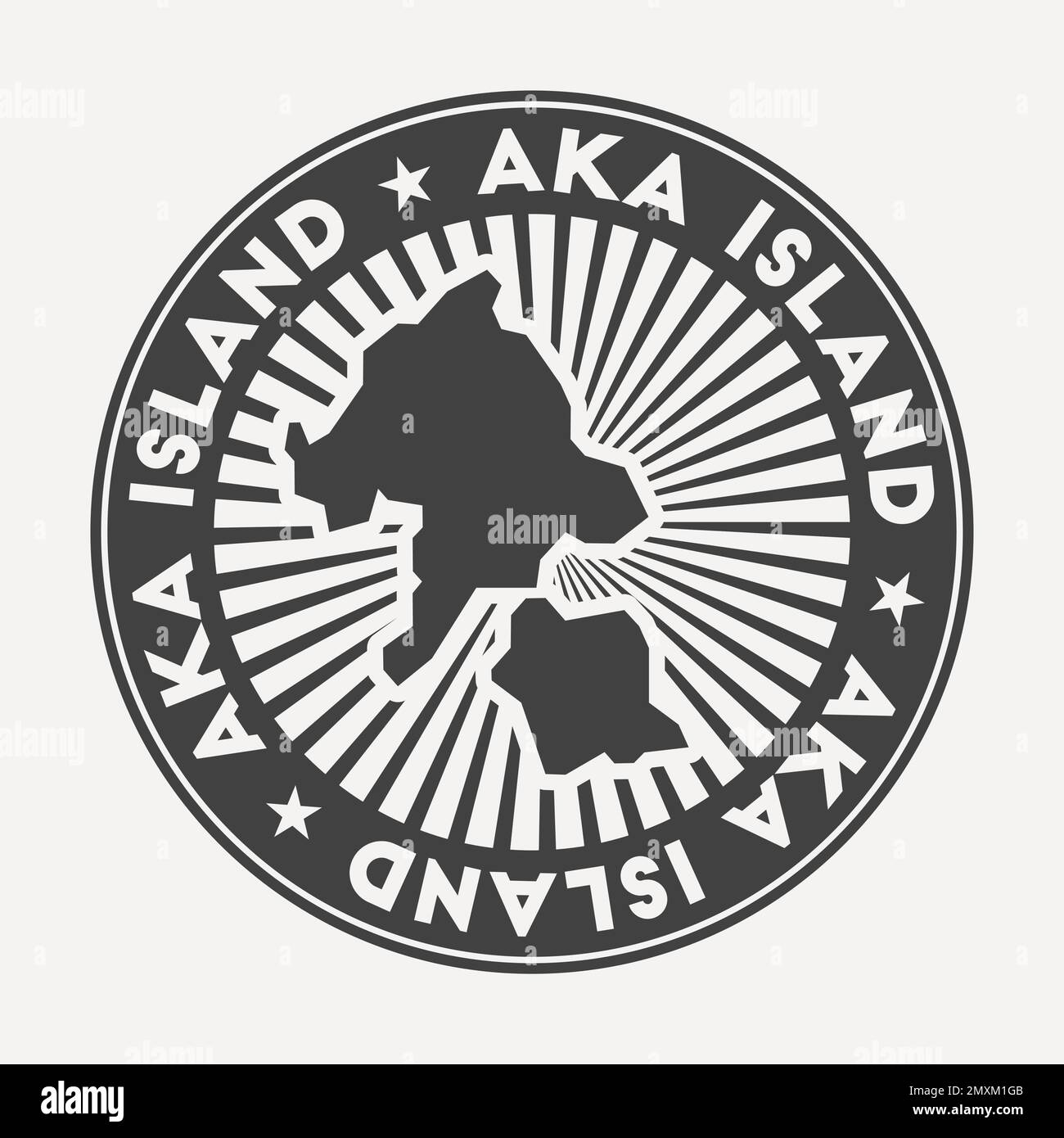 Logo rond aka Island. Badge de voyage vintage avec le nom circulaire et la carte, illustration vectorielle. Illustration de Vecteur