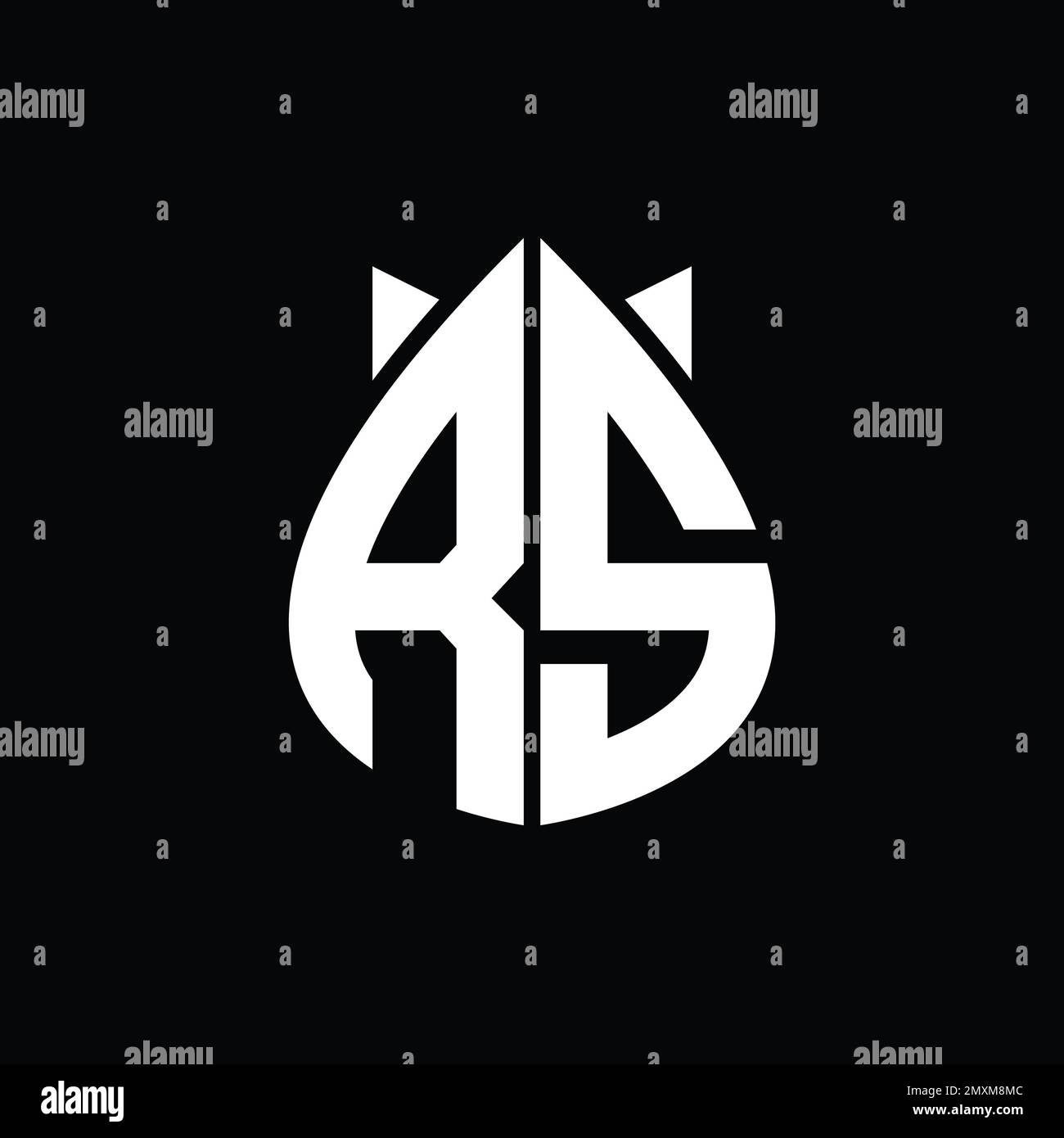 Logo RS monogramme gouttes couronne forme abstraite image vecteur modèle de conception Banque D'Images