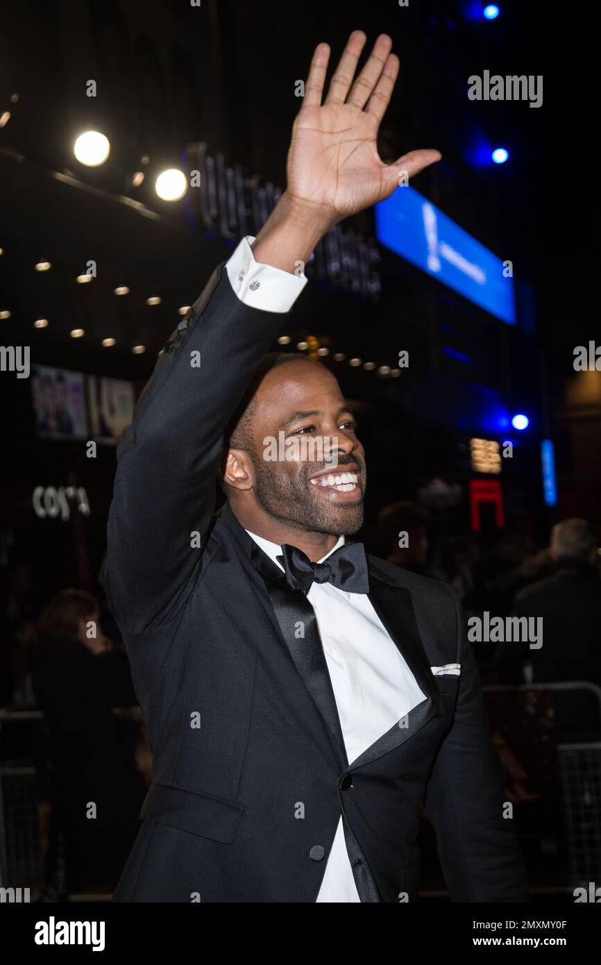 Actor Chike Okonkwo poses for photographers upon arrival at the premiere of the film 'The Birth of a Nation' at the London Film Festival, in London, Tuesday, Oct. 11, 2016. (Photo by Vianney Le Caer/Invision/AP) Banque D'Images