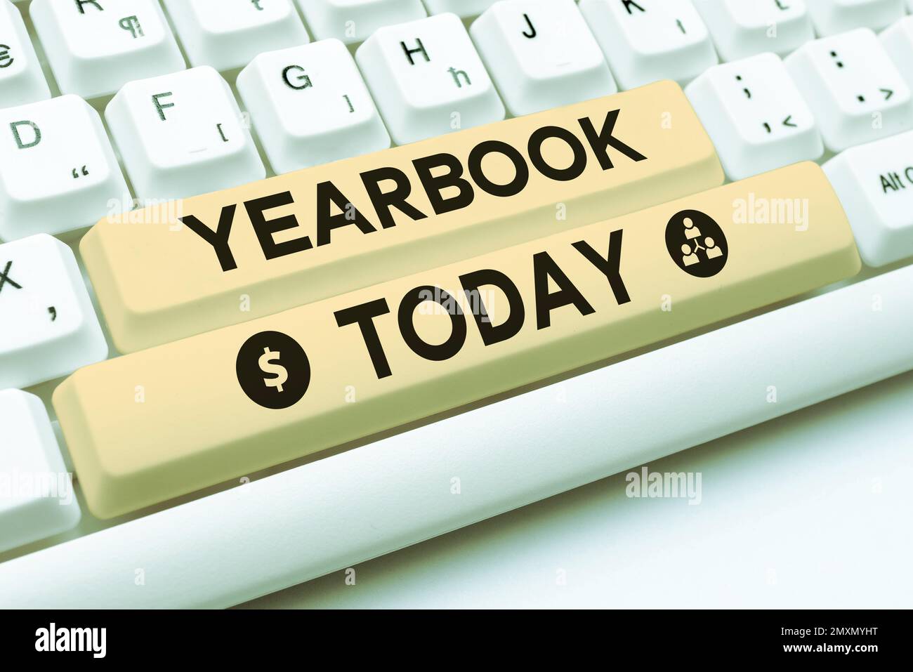 Inspiration montrant l'enseigne Annuaire. Publication conceptuelle de photos compilée par la classe finissant comme un enregistrement des activités de l'année Banque D'Images