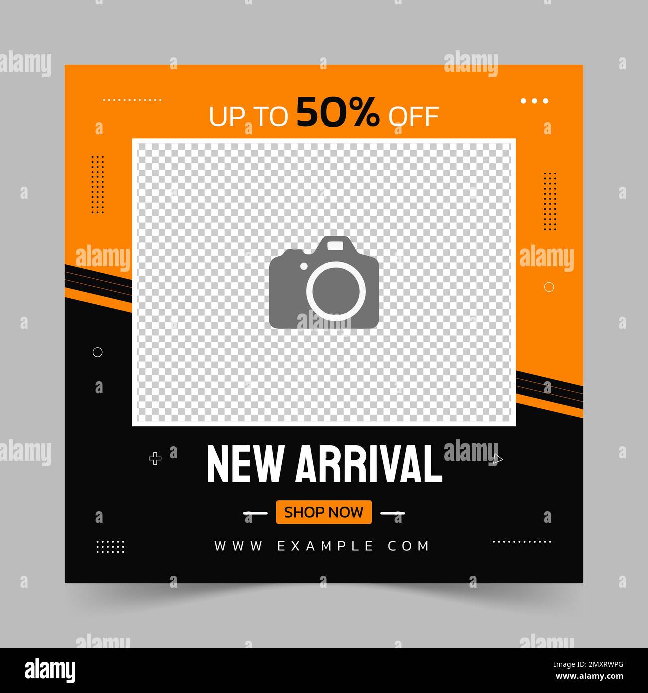 Vecteur créatif pour les nouvelles ventes d'arrivée bannière de modèle de post de médias sociaux Illustration de Vecteur