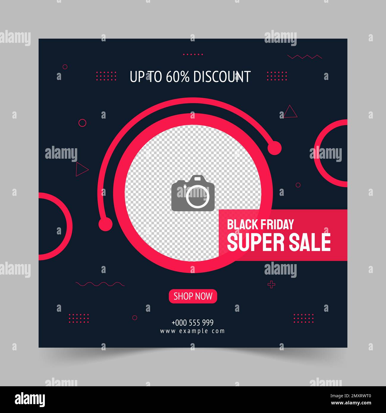 Vecteur créatif pour la bannière de modèle de publication de média social de la vente du Vendredi fou Illustration de Vecteur