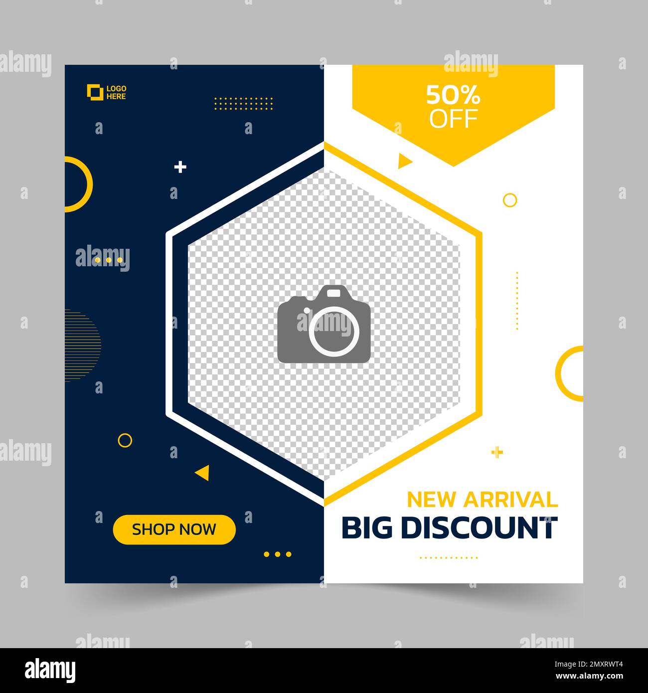 Vecteur créatif pour les nouvelles ventes d'arrivée bannière de modèle de post de médias sociaux Illustration de Vecteur