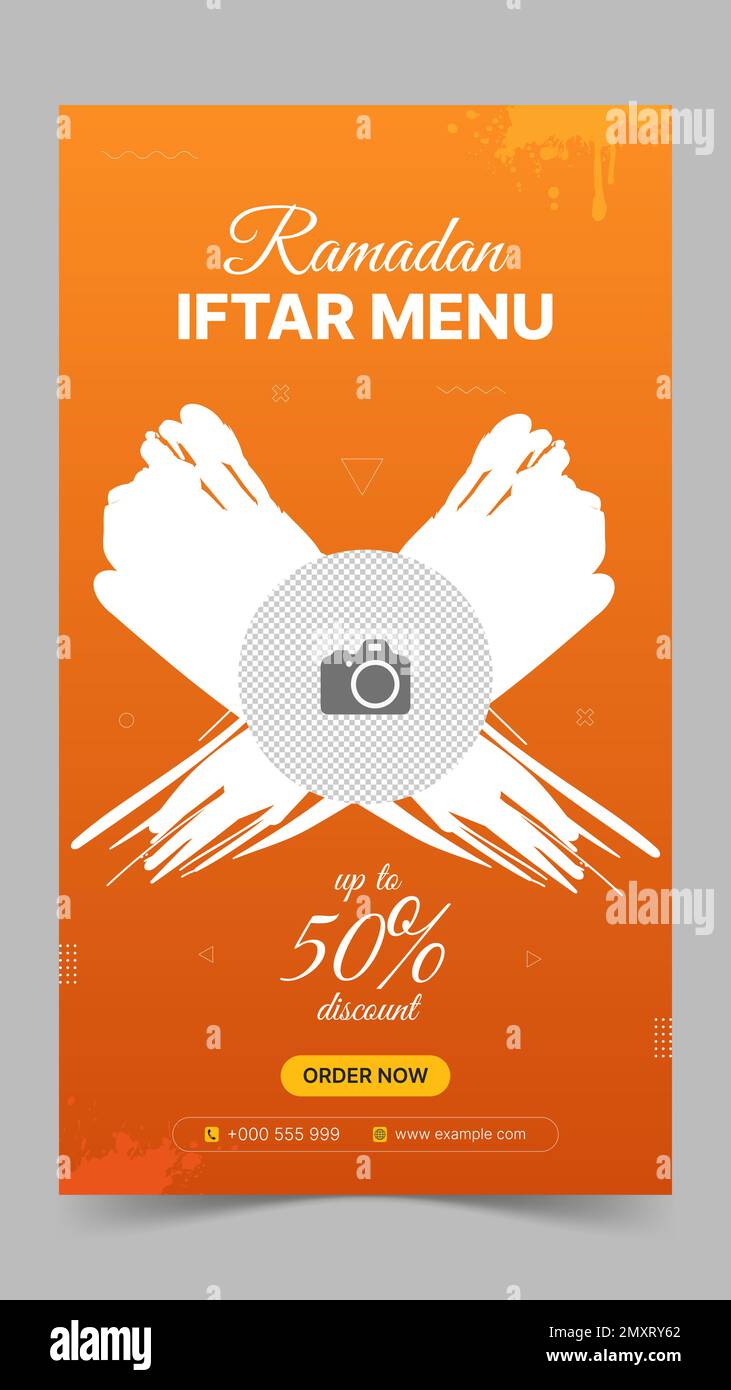 Editable Ramadan sale Iftar Menu social Media Story Template Design Illustration de Vecteur
