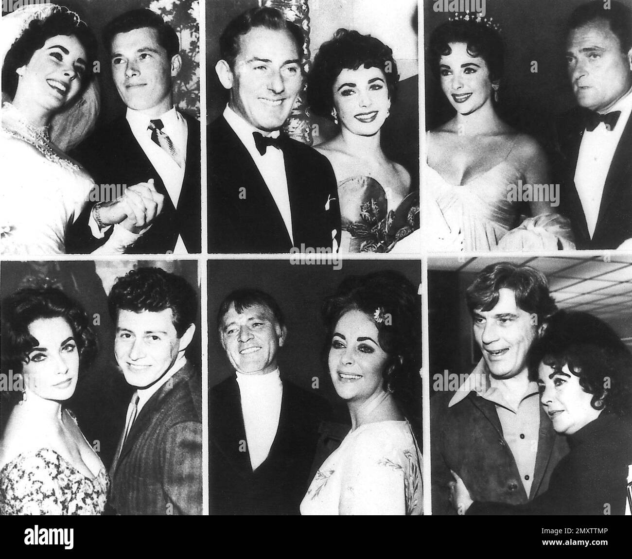 File Actress Elizabeth Taylor,is shown through the years with her six