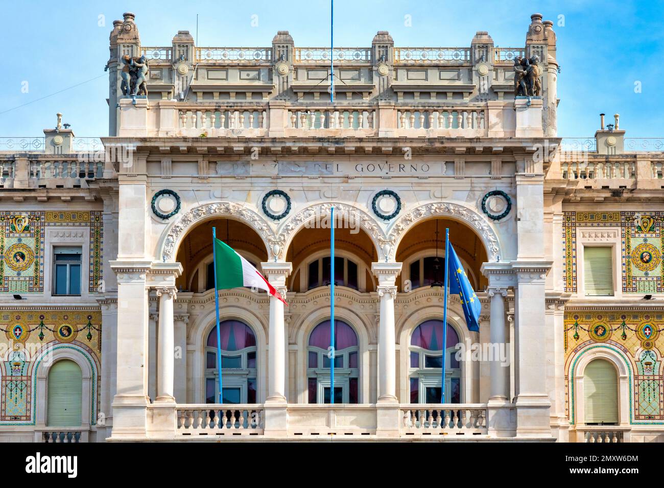 Façade du Palazzo della Luogotenenza austriaca, Trieste, Italie Banque D'Images