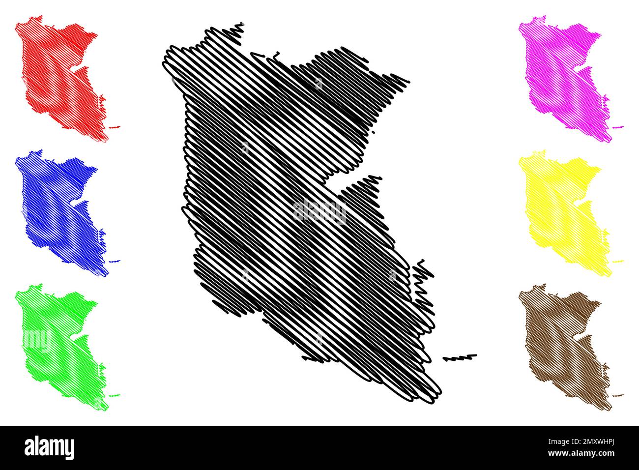 Palizada municipe (Free and Sovereign State of Campeche, Mexico, Etats-Unis mexicains) carte illustration vectorielle, scribble sketch carte Palizada Illustration de Vecteur