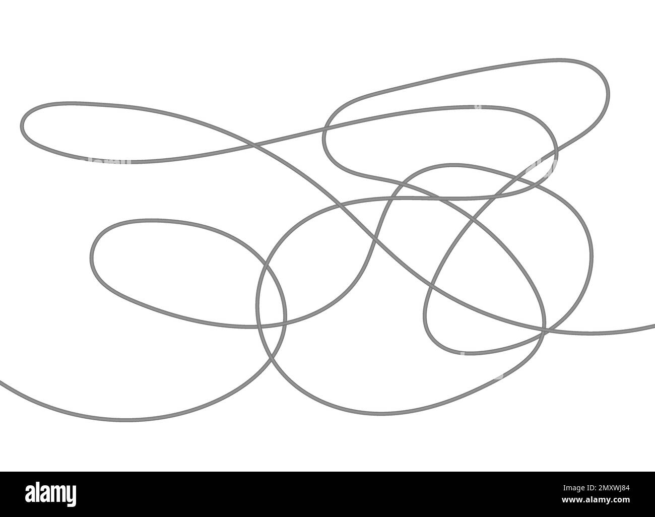 Texture enchevêtrée abstraite.Lignes aléatoires chaotiques.Objet tracé à la main depuis le début et la fin. Illustration vectorielle. Illustration de Vecteur