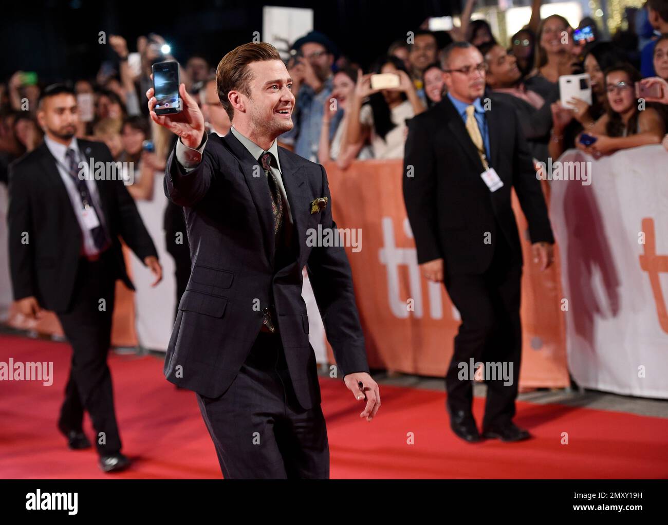 Justin Timberlake, star of the concert film "Justin Timberlake + The Tennessee Kids," arrives at the premiere of the film on day 6 of the Toronto International Film Festival at Roy Thomson Hall on Tuesday, Sept. 13, 2016, in Toronto. (Photo by Chris Pizzello/Invision/AP) Banque D'Images