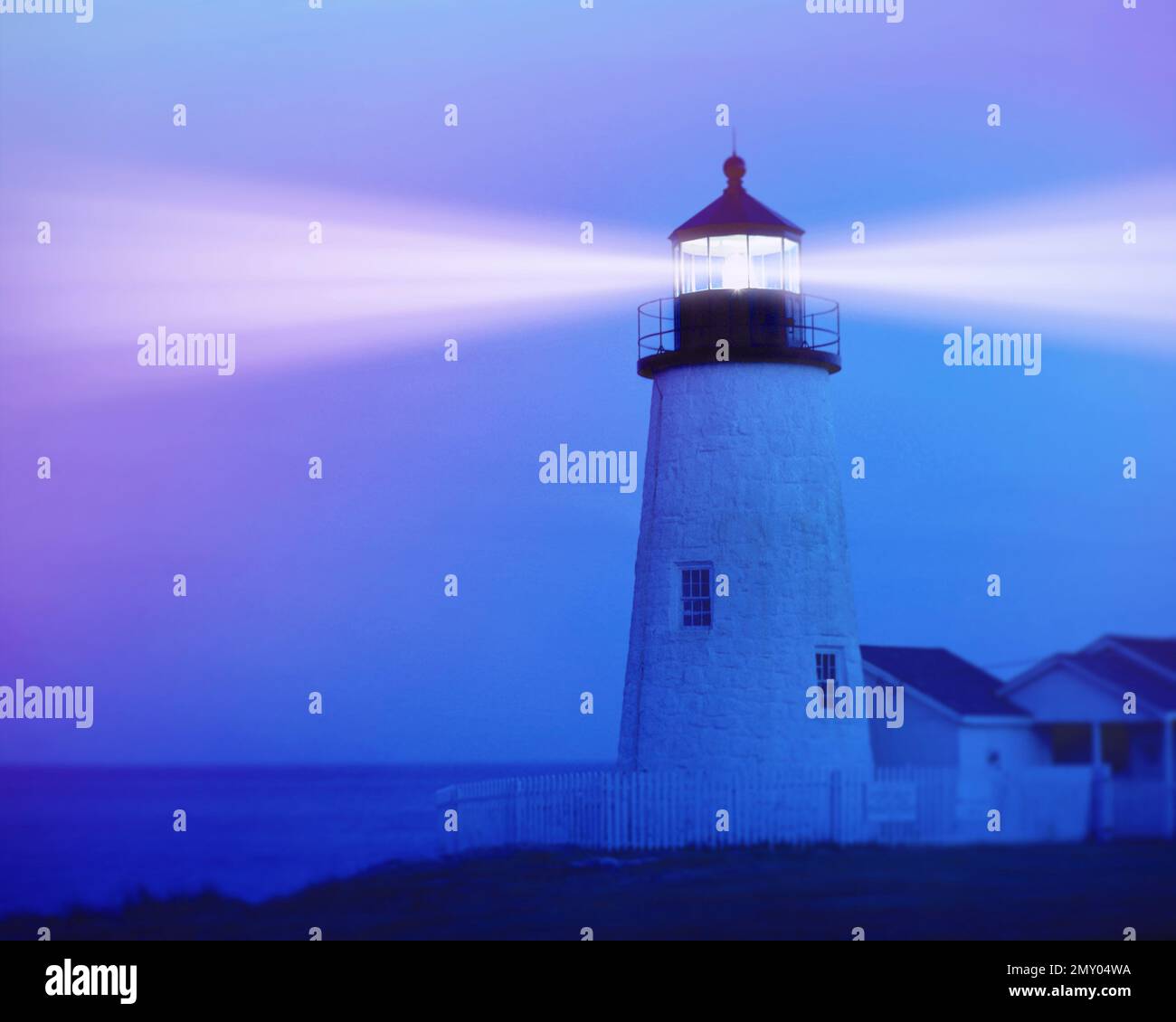 Phare de Pemaquid dans le Maine de Pemaquid. Banque D'Images