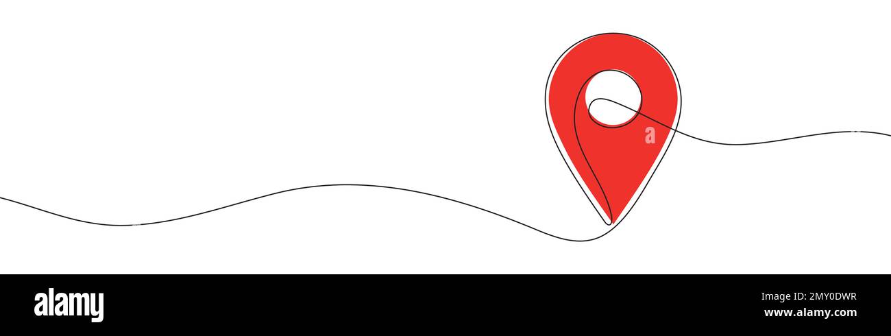 Arrière-plan continu de la ligne PIN de la carte. Arrière-plan pour dessiner l'emplacement rouge avec une ligne. Illustration vectorielle Illustration de Vecteur