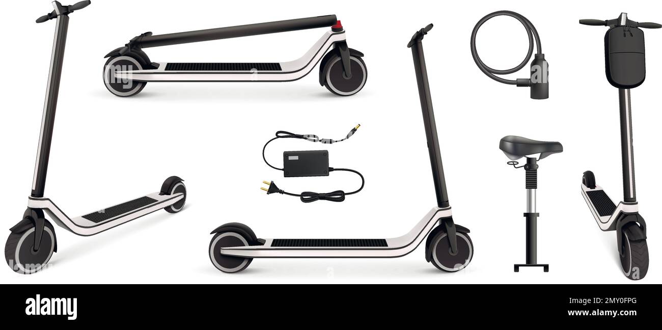 Ninebot Segway Es2 Trottinette électrique Schemas Plan Vue éclatée Trottinette électrique 3d Banque d'images vectorielles - Alamy