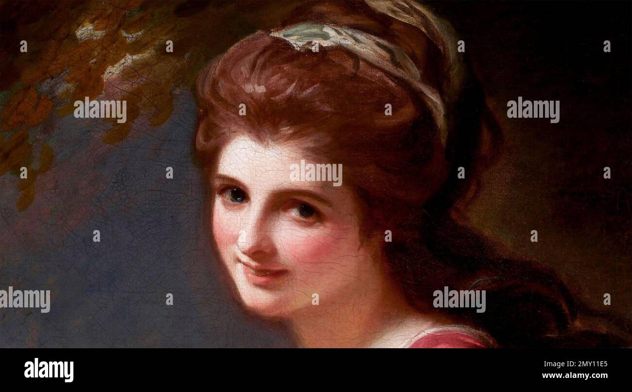 EMMA, LADY HAMILTON (1765-1815) modèle anglais, danseuse et actrice et maîtresse de Lord Nelson entre autres. Section de yhe 1785 peinture par George Romney d'Emma comme un Bacchante Banque D'Images