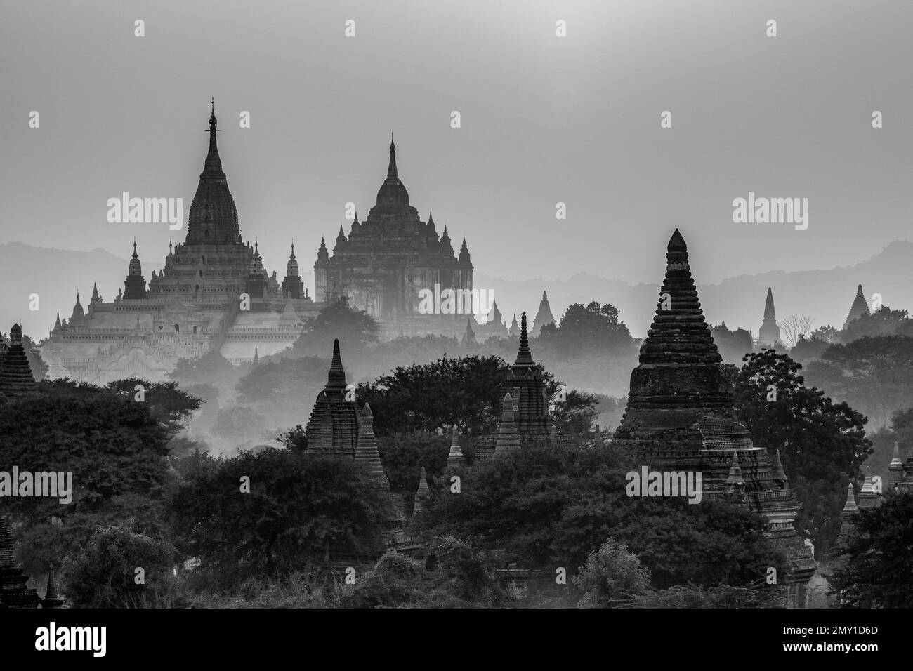 Temple et pagodes de Bagan en Birmanie Banque D'Images