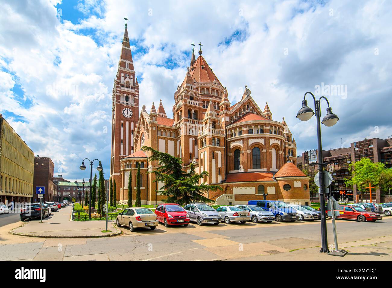 L'Église Votive et cathédrale de Notre Dame de la Hongrie à Szeged, Hongrie Banque D'Images