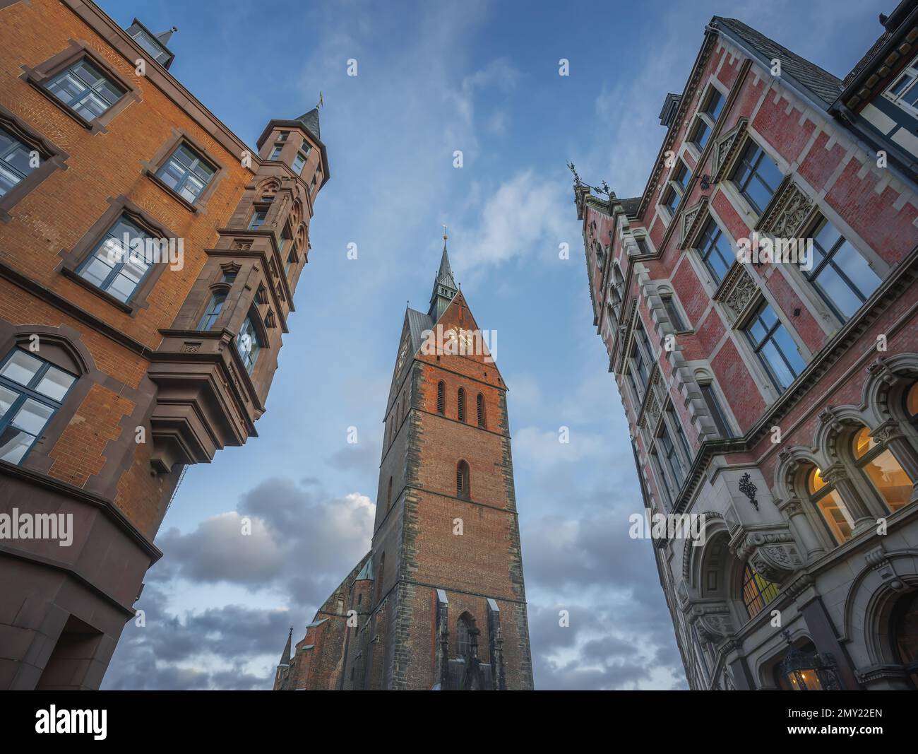 Tour de l'église du marché (Marktkirche) - Hanovre, Basse-Saxe, Allemagne Banque D'Images