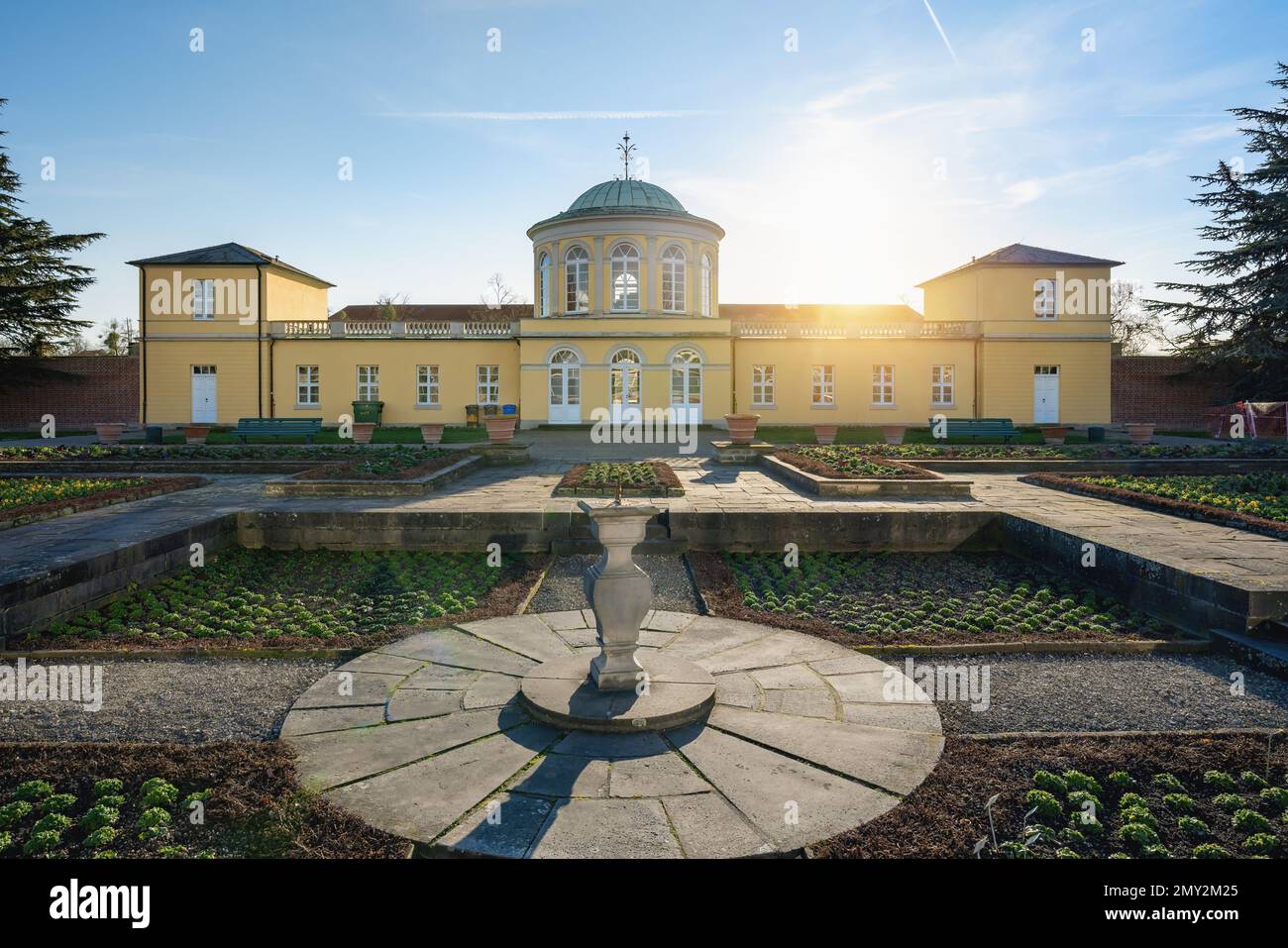Pavillon de la bibliothèque au jardin botanique de Berggarten - Hanovre, Basse-Saxe, Allemagne Banque D'Images