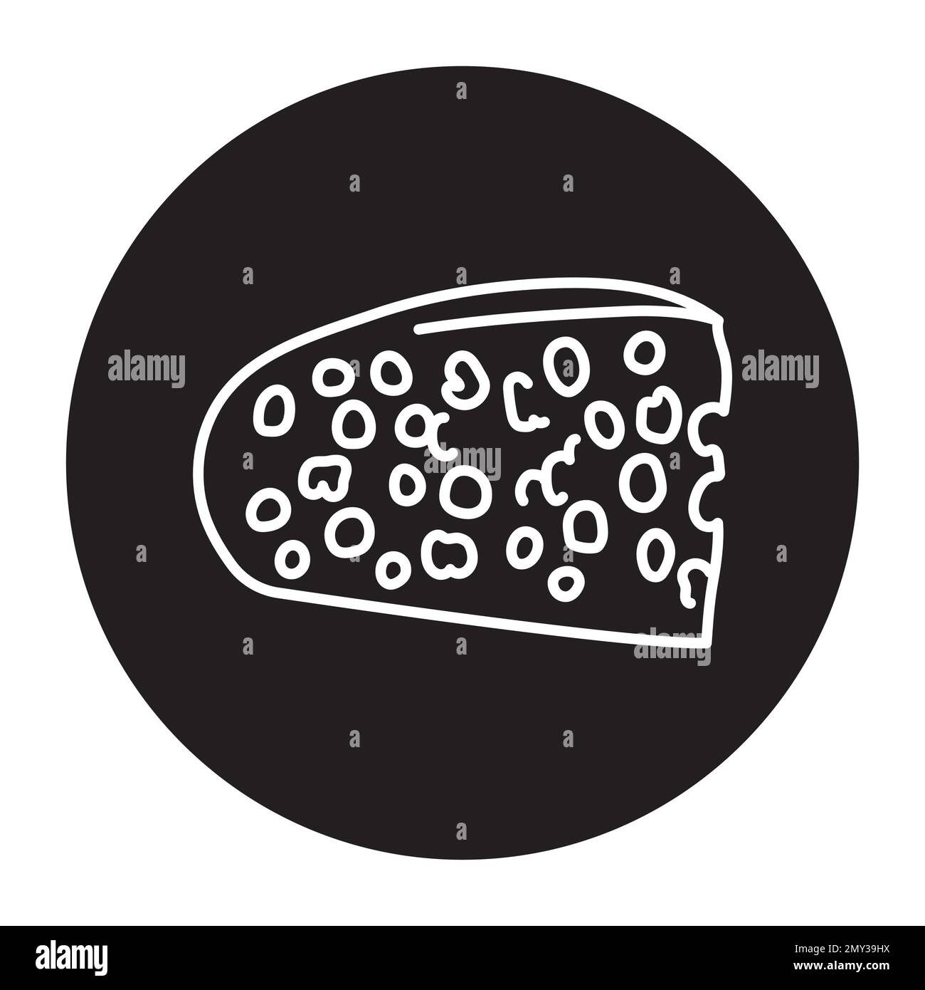 Icône de la ligne noire du fromage Emuntey. Produit laitier. Pictogramme pour page Web, application mobile, Promo. Illustration de Vecteur