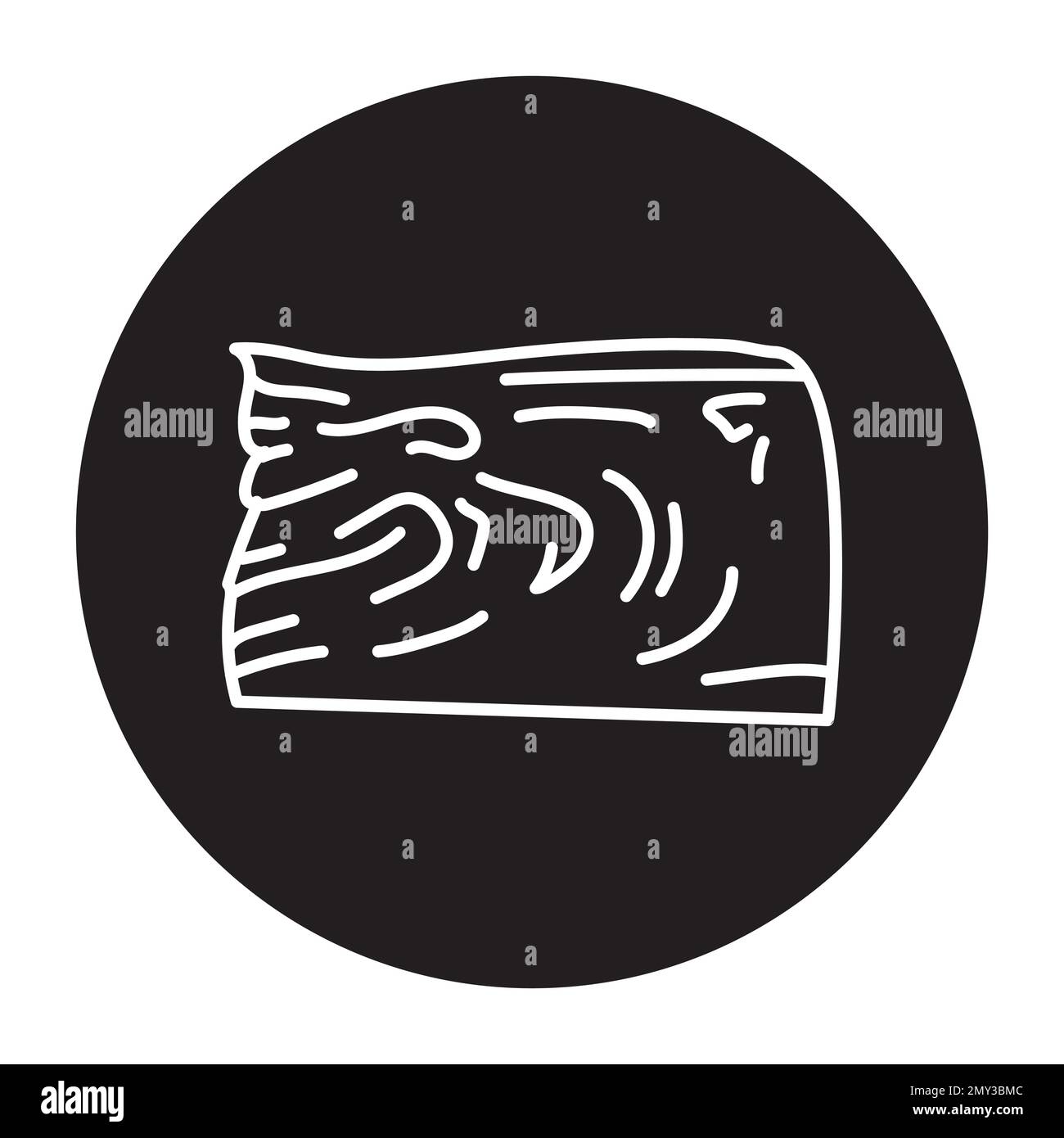 Symbole de la ligne noire du fromage Suluguni. Produit laitier. Pictogramme pour page Web, application mobile, Promo. Illustration de Vecteur