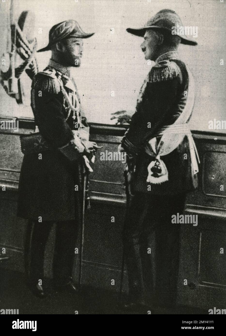 L'empereur russe Nicholas II (à gauche) et l'empereur allemand William II, 1900s Banque D'Images