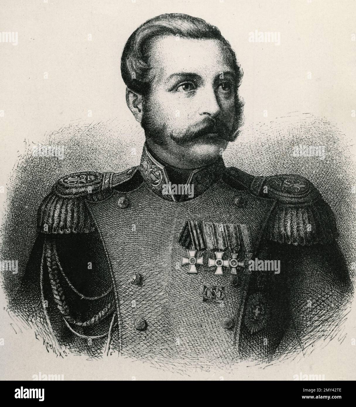 Portrait de l'empereur russe Alexandre II, illustration, 1870s Banque D'Images