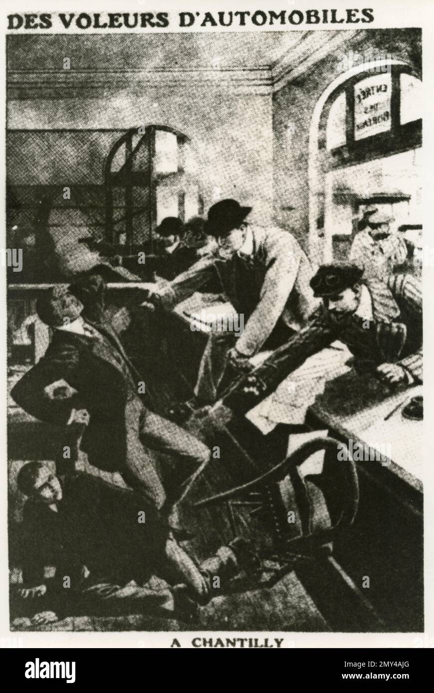 Page d'accueil de la publication française le petit Journal à propos des volumes d'automobiles a Chantilly, France, illustration, 1912 Banque D'Images
