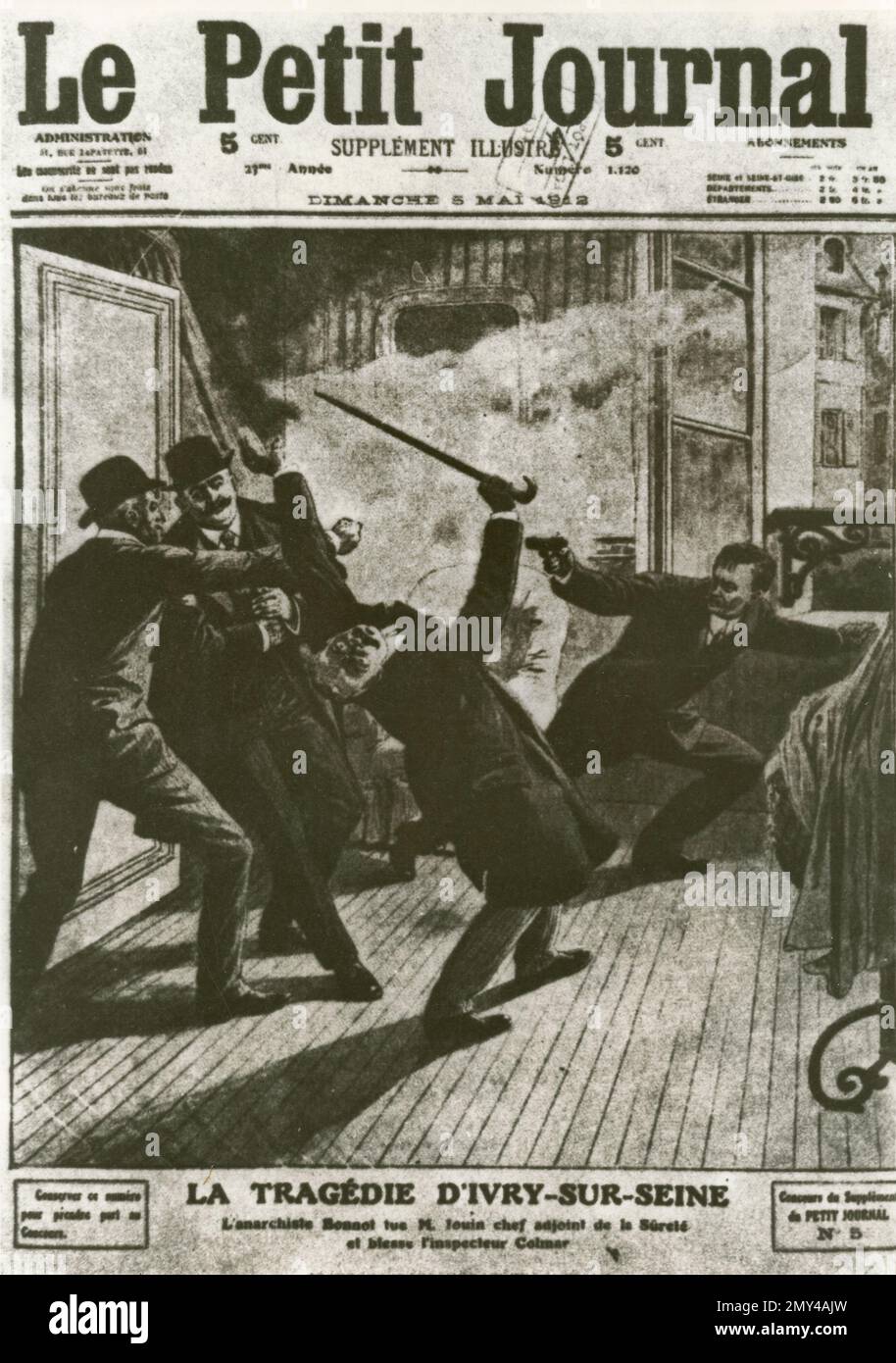 Page de couverture de la publication française le petit Journal à propos de la Tragedie d'Ivry-sur-Seine, France, illustration, 5 mai 1912 Banque D'Images