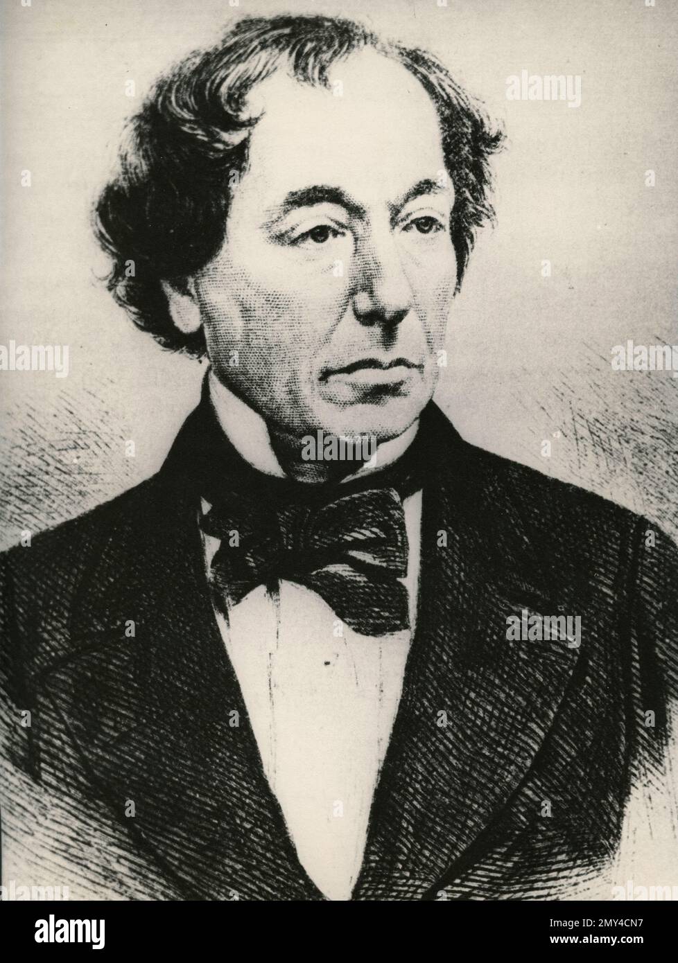 Homme d'État britannique et politicien conservateur Benjamin Disraeli, Royaume-Uni, illustration, 1870s Banque D'Images