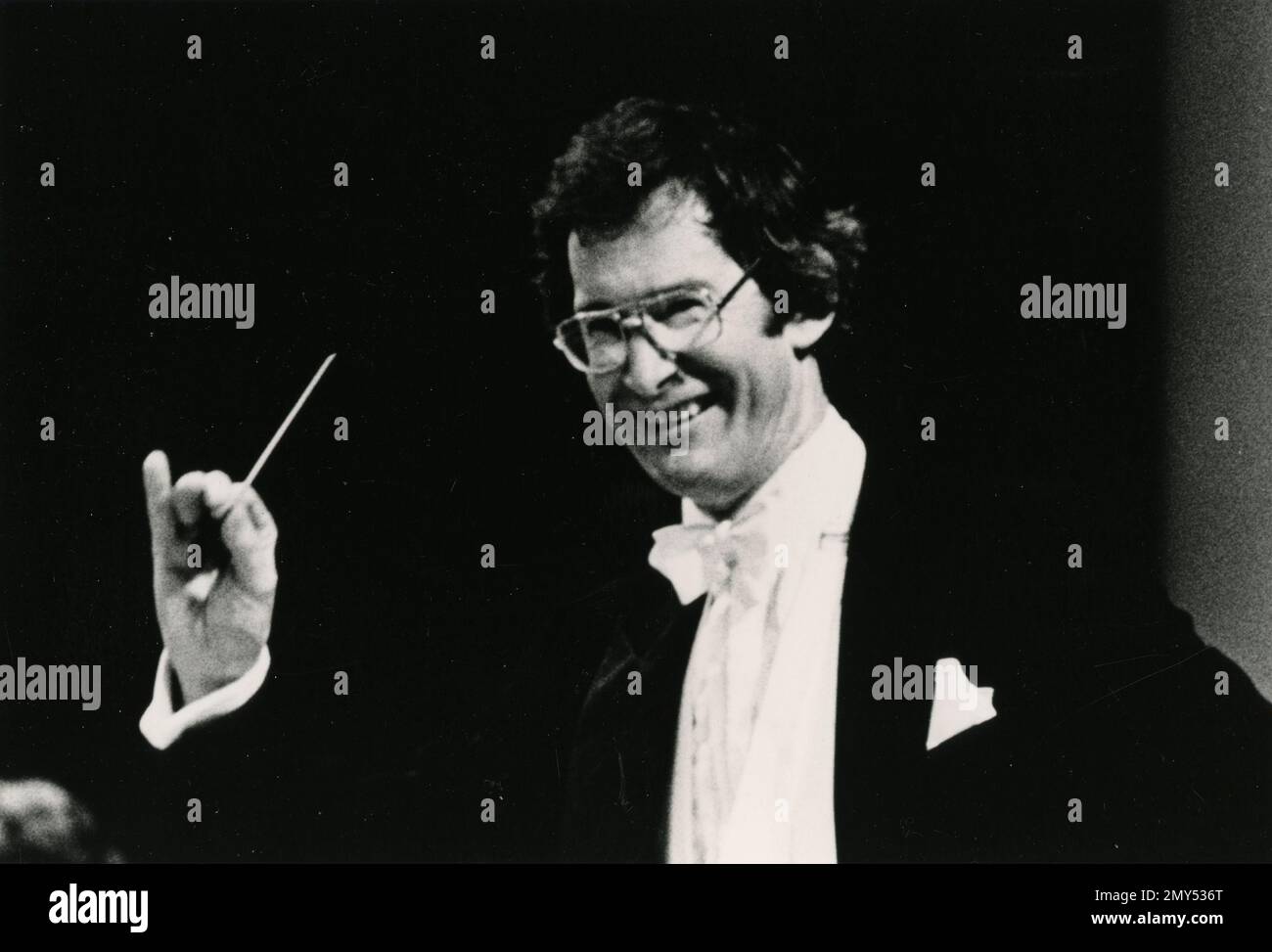 Le chef d'orchestre britannique John Eliot Gardiner dirige les solistes anglais baroques, Royaume-Uni 1980s Banque D'Images