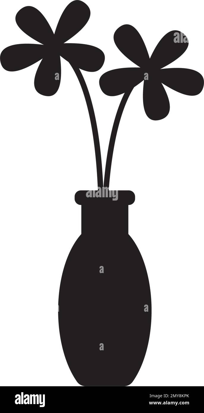 Modèle d'illustration de la conception vectorielle du logo vase en forme de fleur Illustration de Vecteur