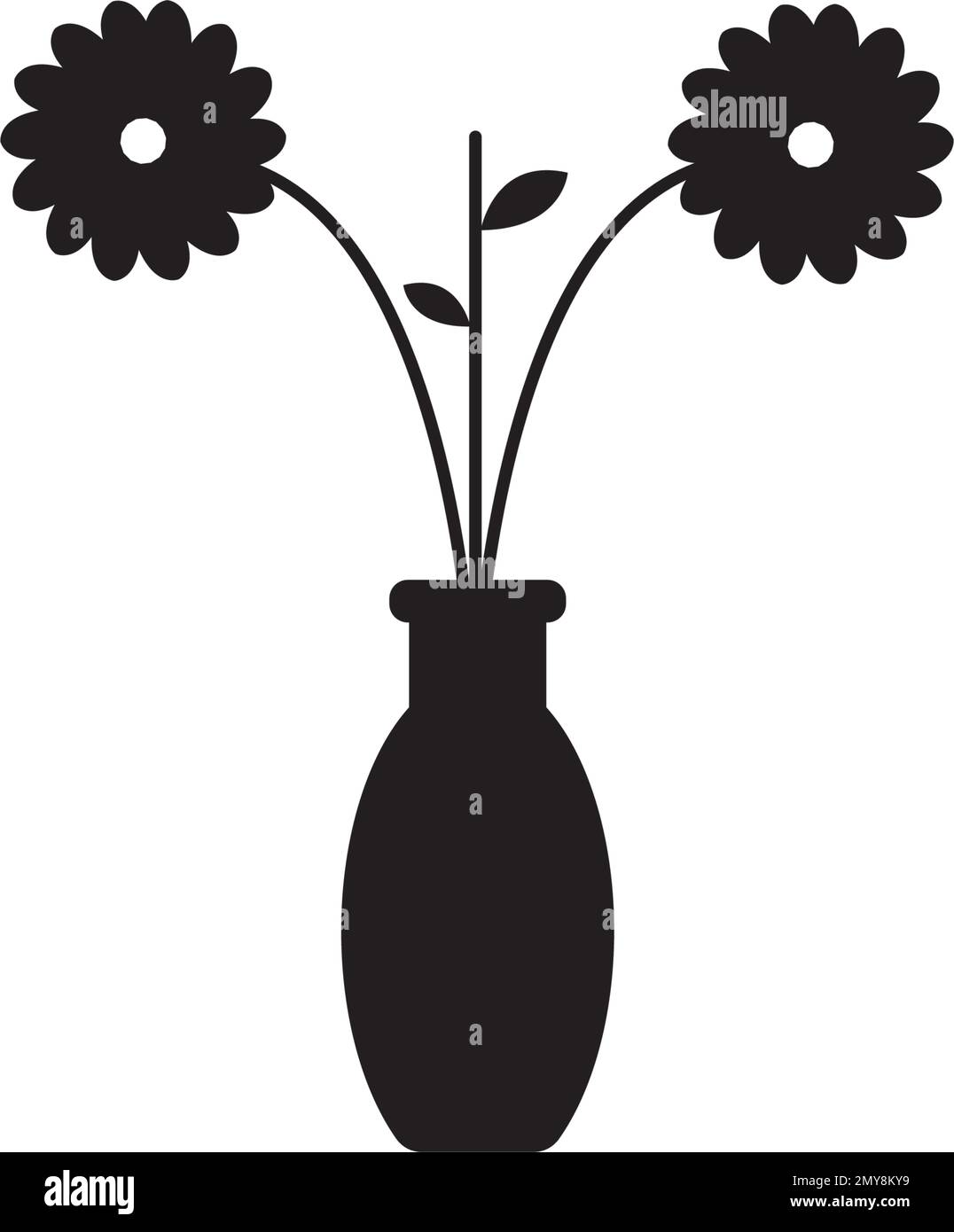 Modèle d'illustration de la conception vectorielle du logo vase en forme de fleur Illustration de Vecteur