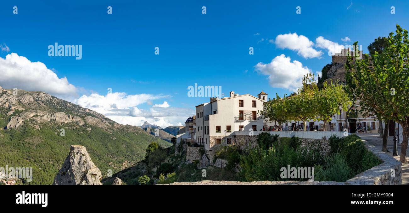 Vue depuis le château de Guadalest, Espagne Banque D'Images