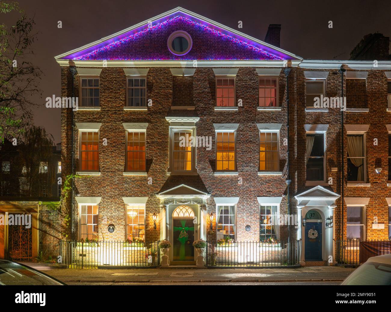 35 Rodney Street, Liverpool. La première maison à être construite sur la rue Rodney en 1783. Photo en décembre 2022. Banque D'Images